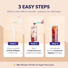 Javvy Cold Brew Coffee Concentrate Instant Coffee, Smooth Arabica Iced Coffee &