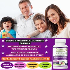 7 in 1 Elderberry with Zinc Echinacea, Vitamin C & D Ginger & Amla 90 Capsules
