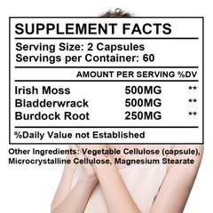 Sea moss, bladderwrack and burdock root capsules, immune and thyroid care
