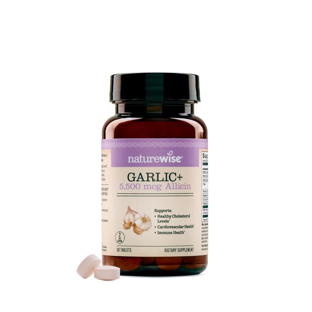 NatureWise Garlic Extract 5,500 mcg Allicin Supplement – 60 Count (Pack of 1)