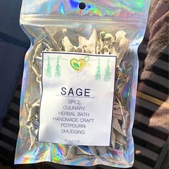 Sage White Whole Organic Wild Crafted Herb Natural 28.3g USDA Certified 1 OZ