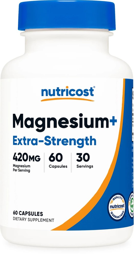 Nutricost Magnesium+ Extra Strength 420mg, 60caps, 30servings – EXP07/2028