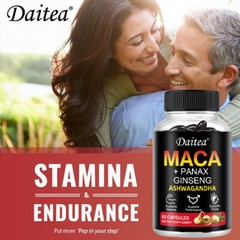 Organic Maca Root Capsules |60 Capsules | Peruvian Maca Extract for Men & Women