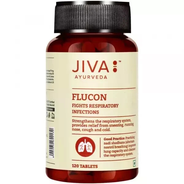 2 X Jiva Ayurveda Flucon Tablets (120tab) pack of 2