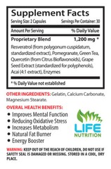 Grape Seed Extract Powder Wellness – Resveratrol Supreme 1200 (3 Bottle 180 Cap)