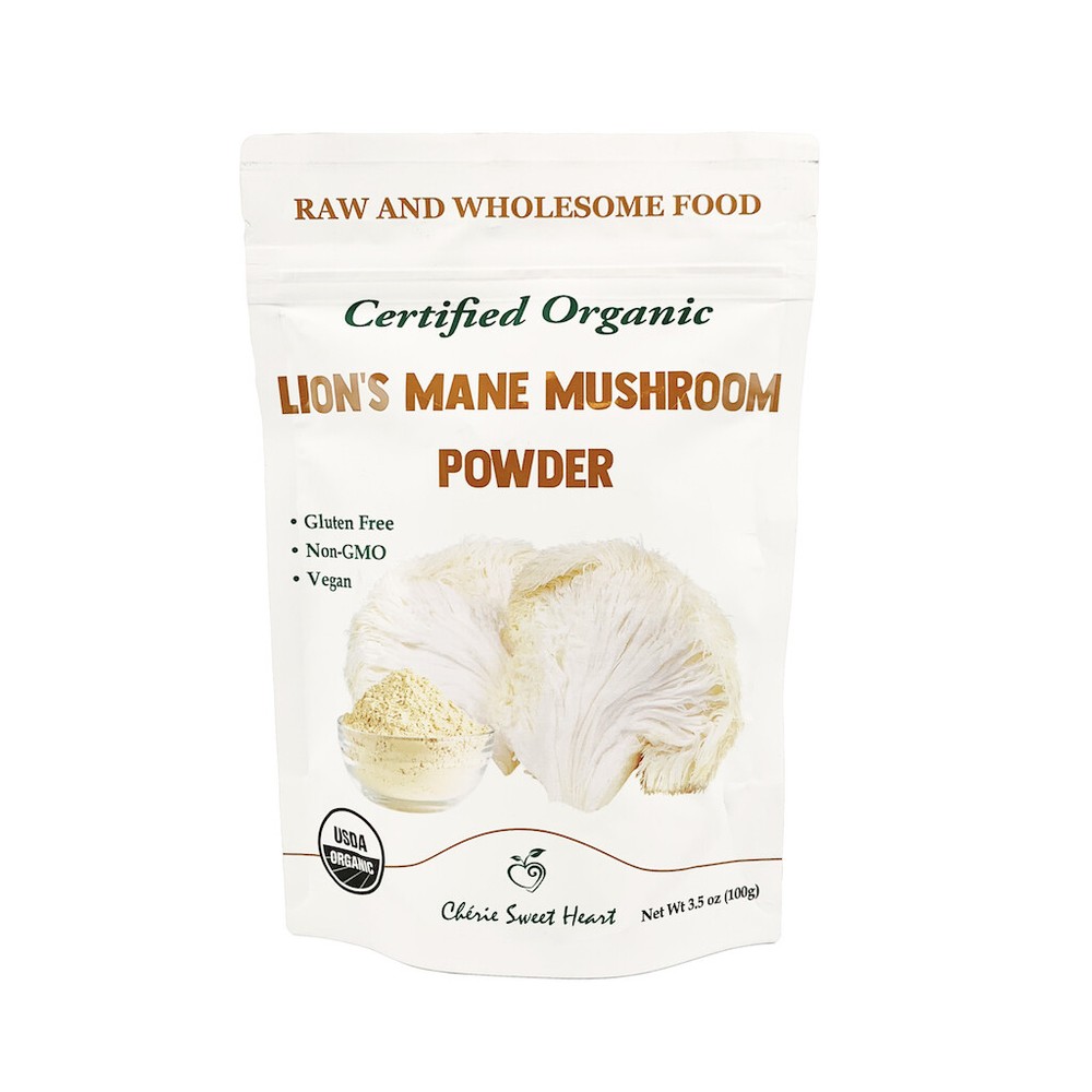 Lion’s Mane Mushroom Powder Organic 3.5 oz (100g) by Cherie Sweet Heart