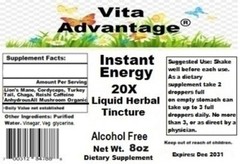 Instant Energy 20X 5-in-One Adaptogenic Mushroom Tincture Alcohol Free 8oz