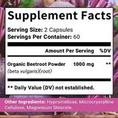 Beet Root Promote Vitality Nutritional Balance Vegan Gluten-Free 30-120 Capsules