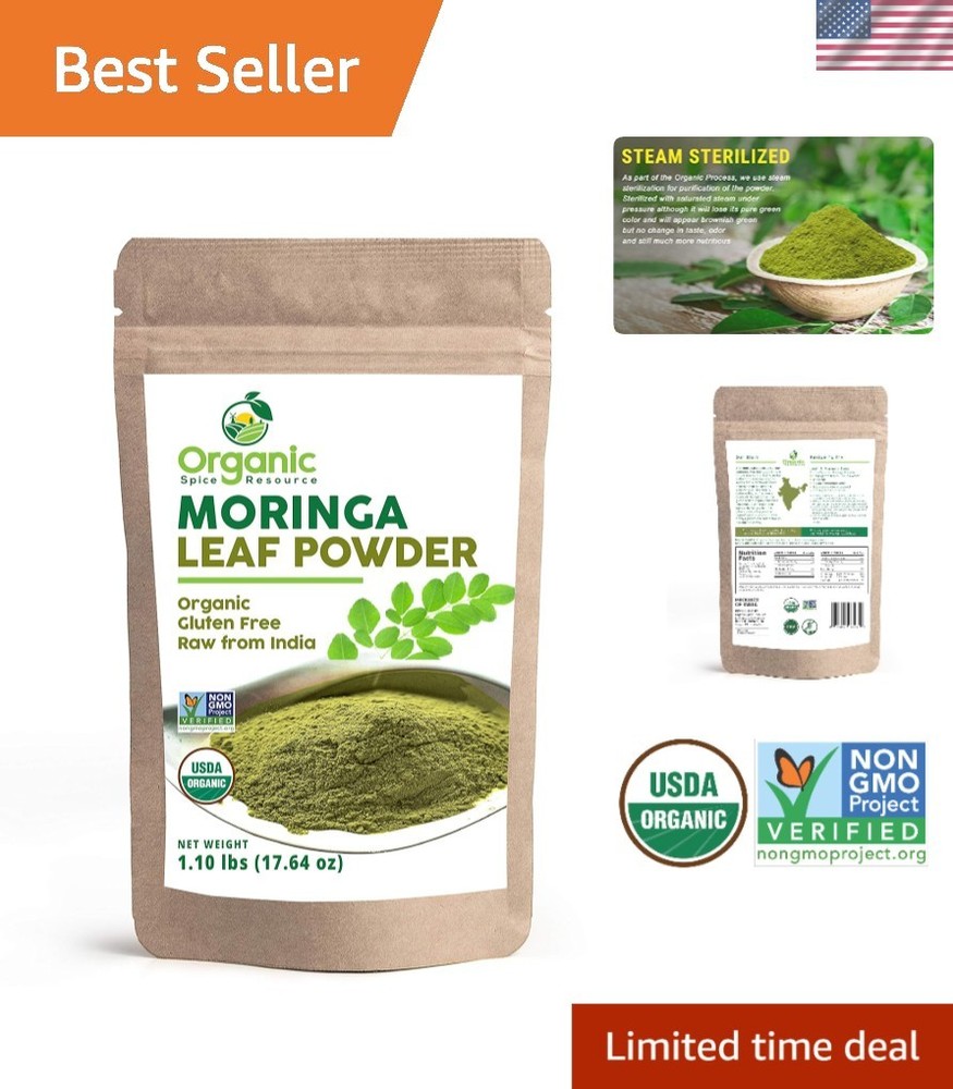 USDA Organic Moringa Powder 1.10 lbs | Gluten-Free Natural Superfood
