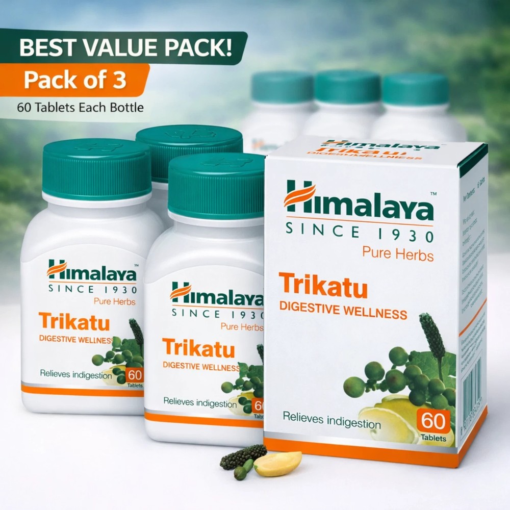 Himalaya Trikatu Tablets Digestive Wellness Support Pack of 3 60 Tabs Each