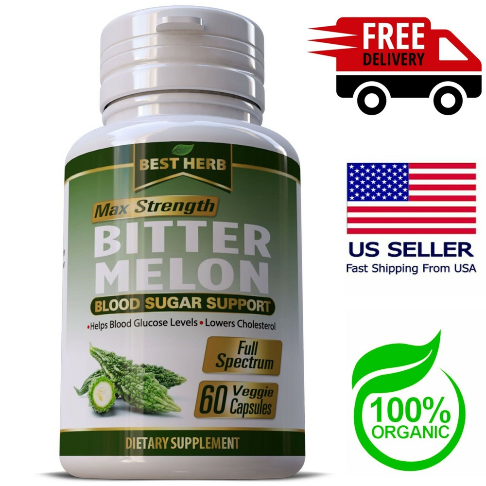 60 ORGANIC BITTER MELON GOURD PILLS BLOOD SUGAR SUPPORT GLUCOSE LEVELS CAPSULES