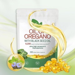 Oil of Oregano & Black Seed Oil – 6200mg, High Carvacrol & Thymoquinone Softgels