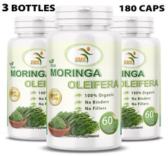 Moringa Oleifera Leaf Organic Extract 10,000mg Serving 100% Pure 180 Capsules