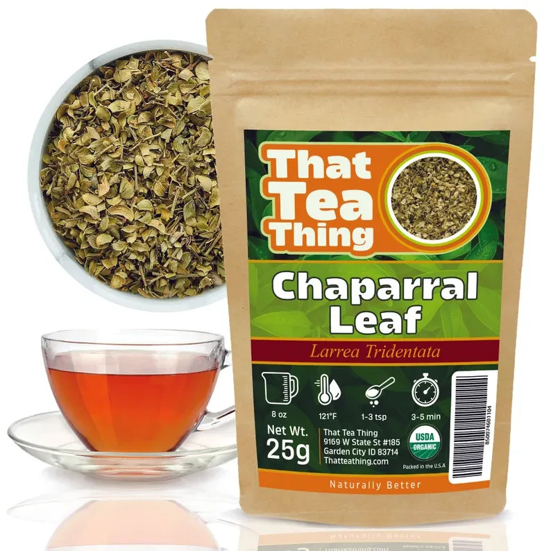 Organic Chaparral Leaf Tea Wild-Crafted Herbal Infusion Dried Natural Herb