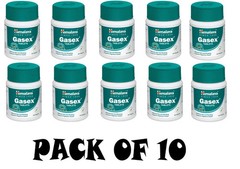 Himalaya Gasex 100 Tablets (Pack of 10x) Ayurvedic Herbal Wellness Formula