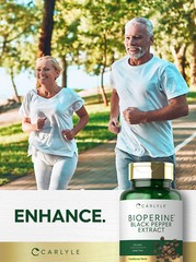 Bioperine Black Pepper Extract 10mg | 120 Capsules | Non-GMO | by Carlyle