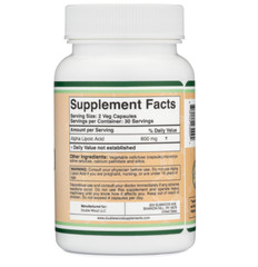 Alpha Lipoic Acid 600mg Extra Strength ALA Supplement Non GMO & Gluten Free