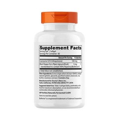 Doctors Best, High Absorption CoQ10 with Bioperine, 100 mg, 60 Softgels