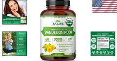 USDA Organic Dandelion Root 10:1 Extract – 3000 mg, 60 Capsules, 2- Supply