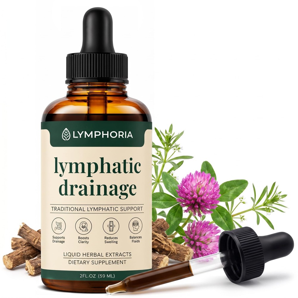 Lymphatic Drainage Drops for Bloat Relief & DePuff – Cleavers, Red , Stilling…