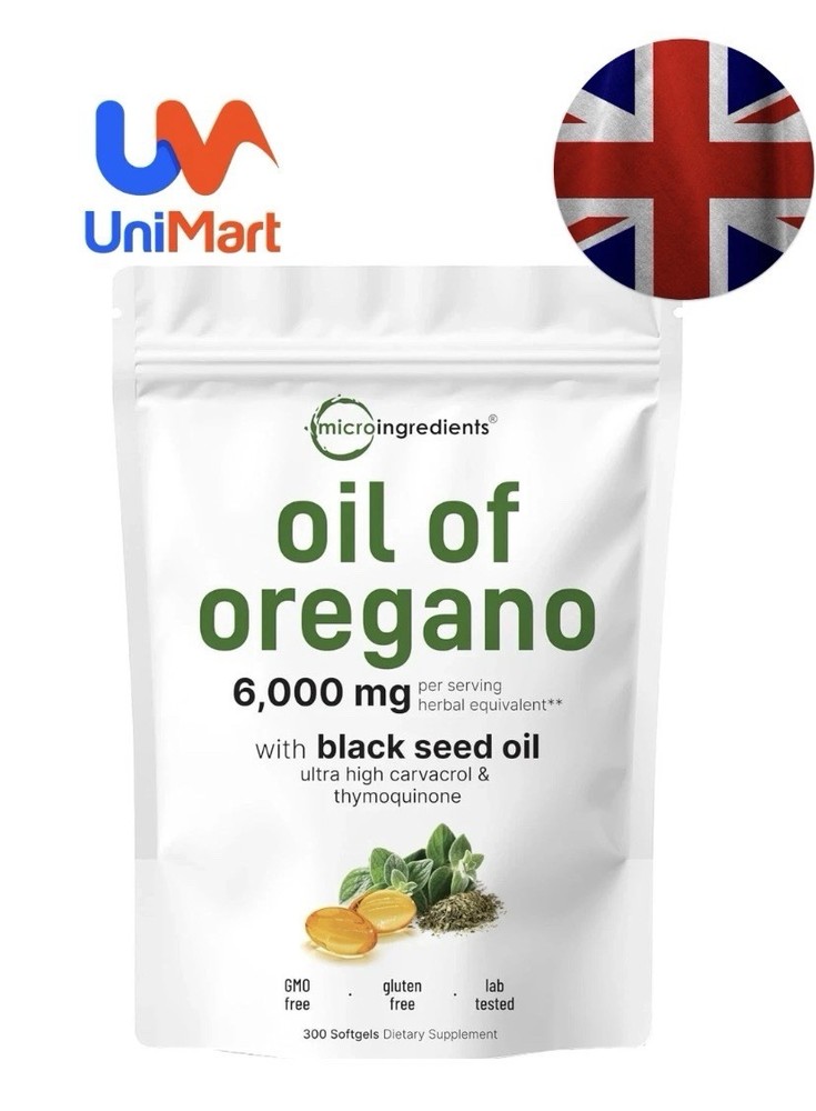Micro Ingredients Oil of Oregano Softgels 6000mg Per Serving, 300 Count UK