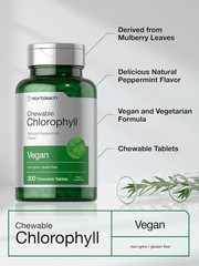 Chlorophyll Tablets | 300 Chewables | Peppermint Flavor | Vegan | by Horbaach