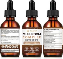 Javeriah Mushroom Complex Liquid Drops Supplement with Lion’s Mane, Shiitake