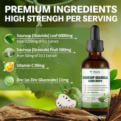 Totaria Pure Soursop Bitters Liquid, Soursop Oil Organic Leaf Exact (2 Fl Oz)