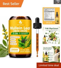 Rapid Absorption Mullein Leaf Drops for Healthier Breathing – 1500mg, 2 Fl Oz
