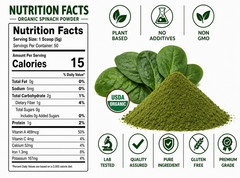 Organic Spinach Powder 250g Freeze Dried USDA Organic Non-GMO Vegan Gluten Free