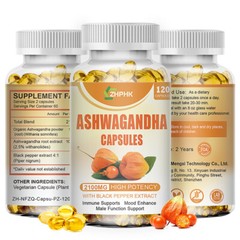 Ashwagandha Capsules – Focus Enhancement & Stress Management with 2100mg 120pcs