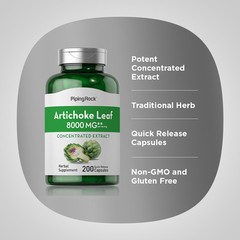 Artichoke Leaf Extract | 200 Capsules | 8000mg | Non-GMO | by Piping Rock