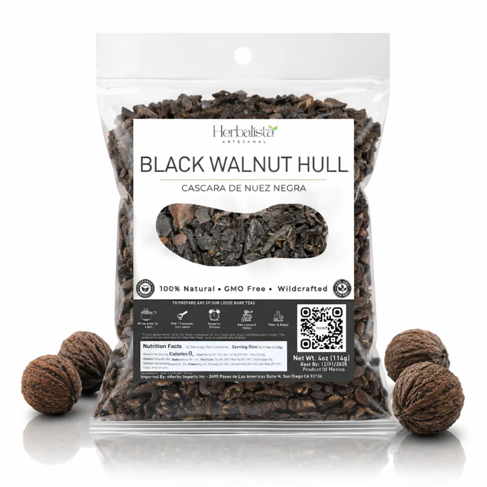Herbalista Black Walnut Hull Loose Herbal Tea 4 Oz (114G) – Cascara De Nuez Negr