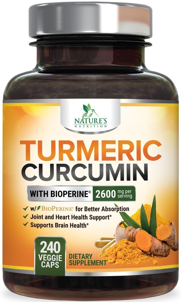 Turmeric Curcumin Supplement – 2400mg Organic 240 Count (Pack of 1)