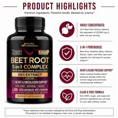 Beet Root Blood Pressure Support Nitric Oxide – Hawthorne Berry/Olive Leaf