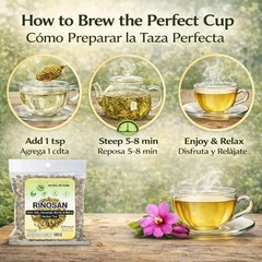Riñosan Herbal Tea – 4 oz (113g) – Corn Silk, Horsetail, Myrtle & Malva – Caffei