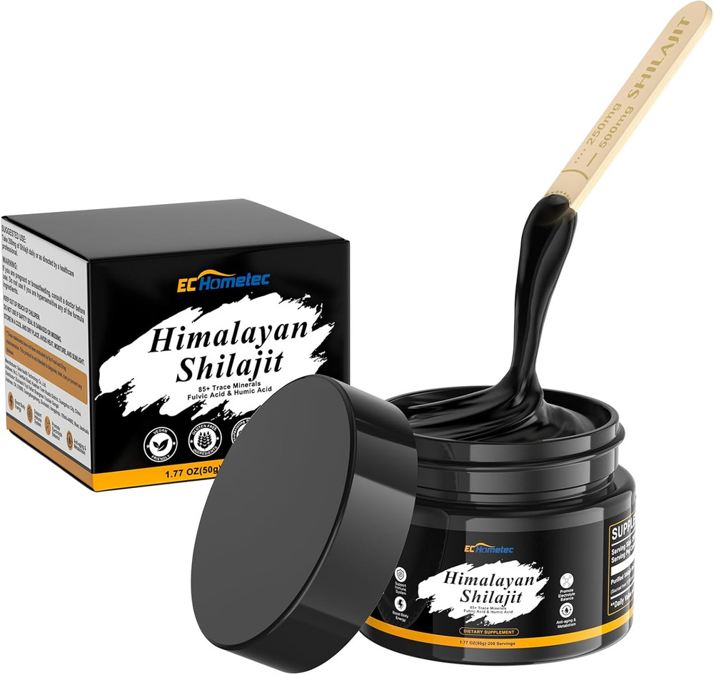 Pure Himalayan Shilajit Resin with Fulvic Acid & 85+ Trace Minerals for Energy,