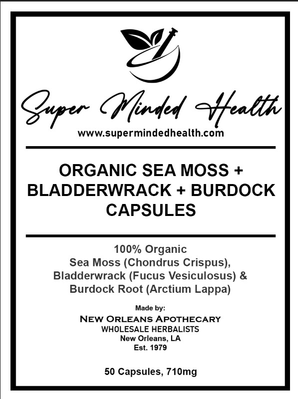 Sea Moss + Bladderwrack + Burdock Capsules | Dr. Sebi Trinity | 710mg
