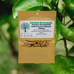 Organic Sarsaparilla Root extract (Smilax ornata) 500mg or 650mg vegetarian