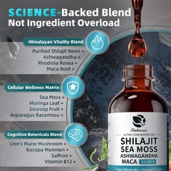 Himalayan Shilajit Drops 12-in-1 Complex Sea Moss, Ashwagandha, Maca 60ML/2 oz