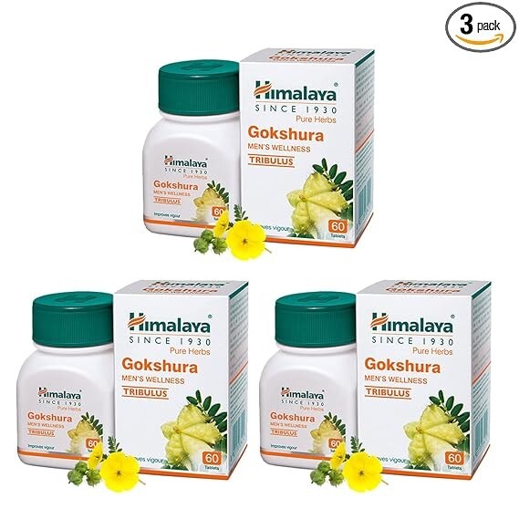 Himalaya Gokshura Tablets 60 Count Pack of 3 Herbal Supplement