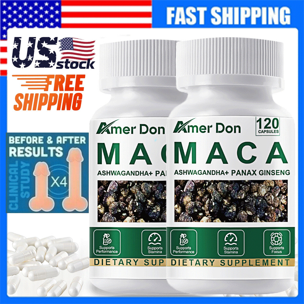 Organic Maca Root 240 Capsules 10000mg, Peruvian Maca Extract for Men & Women