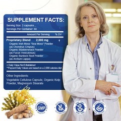 Organic Sea Moss Capsules,Irish Sea Moss, Bladderwrack Immune Health