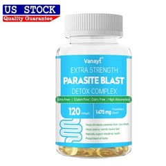 Extra Strength Parasite Blast Detox Complex 120 Softgels Gut Herbal Supplement
