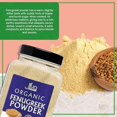 Organic Fenugreek Powder 8oz Jar – Gluten Free, Non-GMO, Methi Powder, Pure, Raw