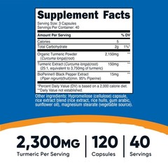 Nutricost Turmeric Curcumin with BioPerine and 95% 120 Count (Pack of 1)