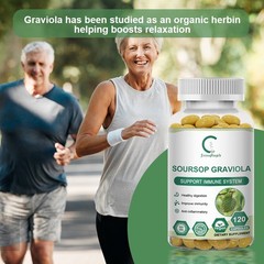 GRAVIOLA SOURSOP 1000 MG 3 BOTTLES PURE PER SERVING BOOSTER 360 CAPSULES ANNONA