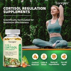 10-In-1 Cortisol Supplement Antioxidant Support Balanced Hormone 30/60/120 Caps