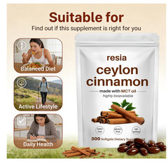 RESIA Ceylon Cinnamon Softgels with MCT Oil Herbal Cinnamon Extract for Dail…