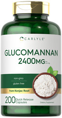 Glucomannan Capsules | 2400mg | 200 Count | Konjac Root | Non-GMO | by Carlyle